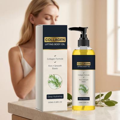Kolagenový pečující olej, Hydratační tělový olej, Hladká a jemná pokožka se zářivým vzhledem, Osvěžující tělo, 100 ml