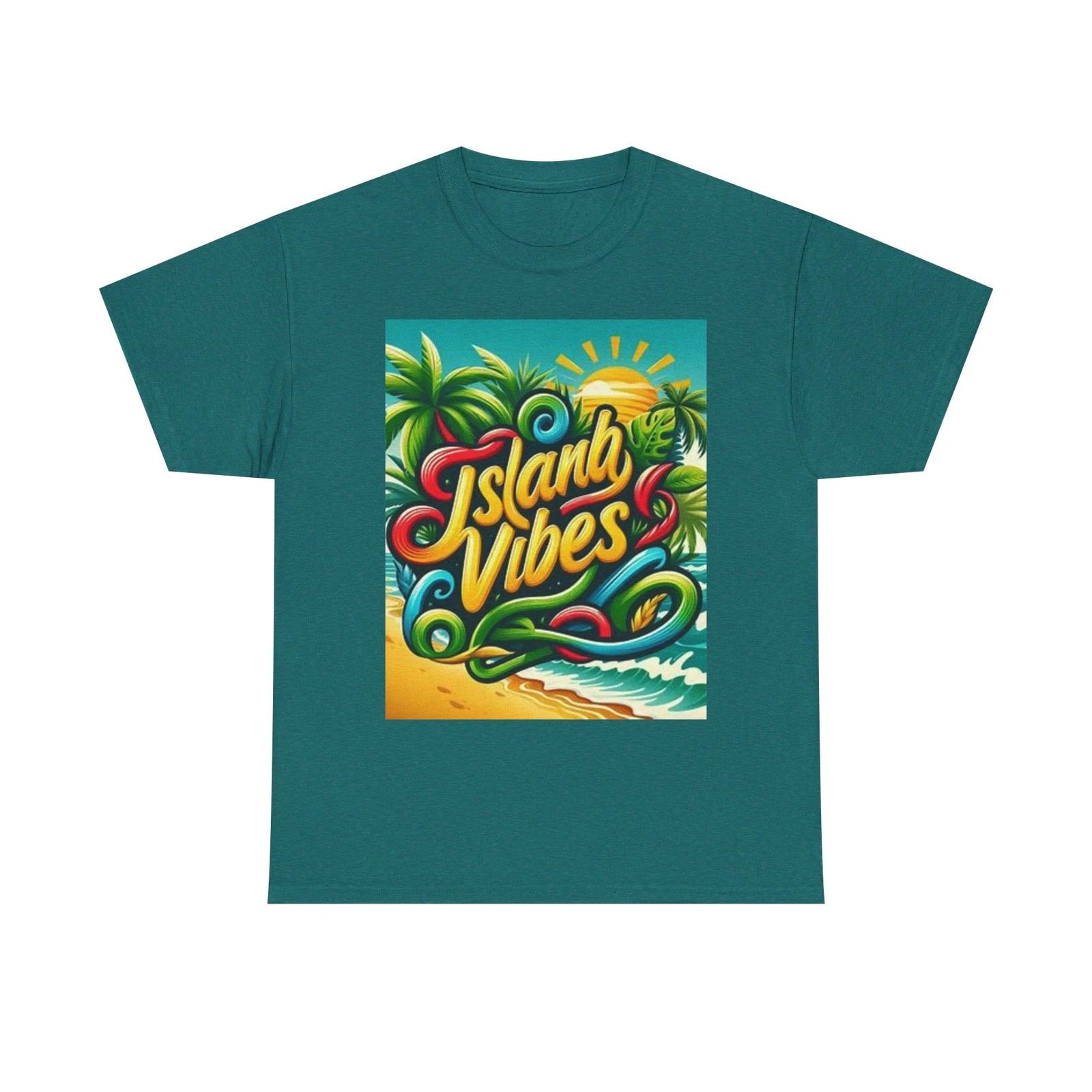 Island Vibes T-Shirt | Tropical Beach Sunset Palms 2XL