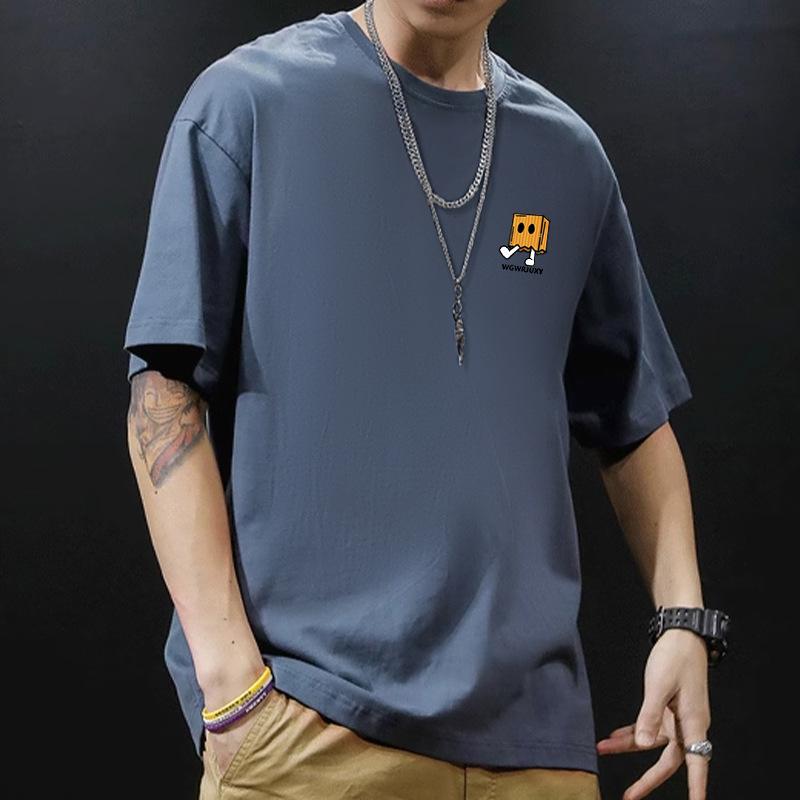 Short Sleeved T-shirt Men's Summer Trendy Brand Ins Hong Kong Style Printed Round Neck Shirt Loose Trendy Breathable T-shirt