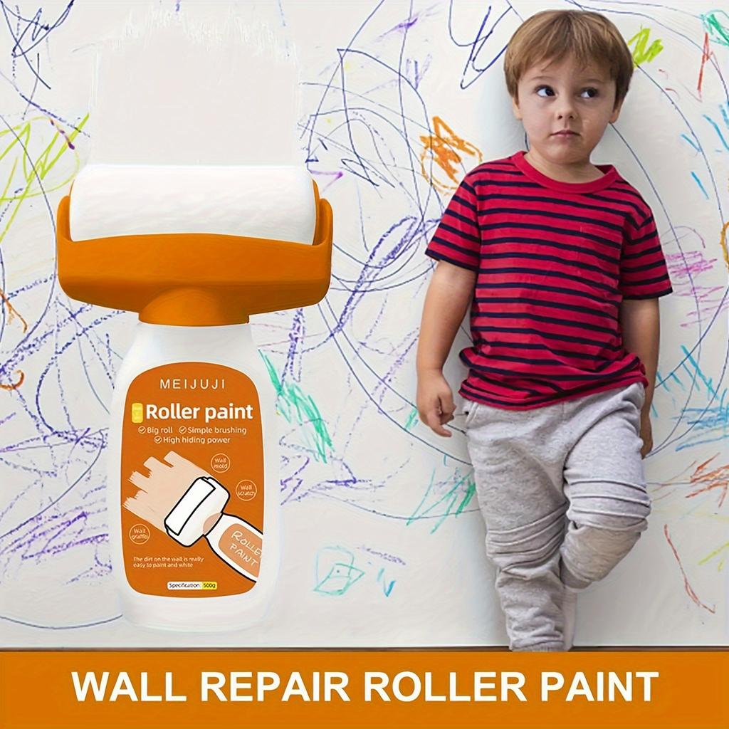 Wall Repair Rolling Paint,2 In 1 Wall Refinish Paint Roller Brush for Ceramic Tile, Pottery Porcelain Walls,Ceilings for Home Improvement,DIY Projects