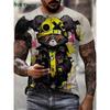 Camiseta de manga corta de moda para hombre, con estampado de dibujos animados, transpirable, suave, cuello redondo, top casual para exteriores urbanos, superventas de verano