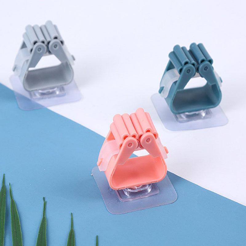 Traceless Sucker Hook Mop Holder Wall Mounted Mop Organizer Holder Brush Broom Hanger Storage Rack