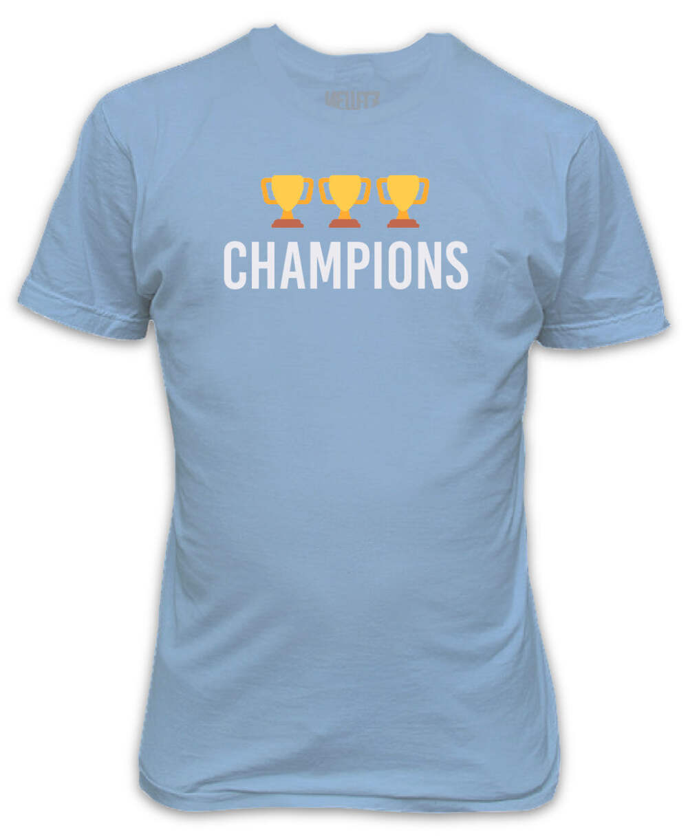 Man City Emoji Trophy Champions Sky Blue T-Shirt Winners Top XXXL