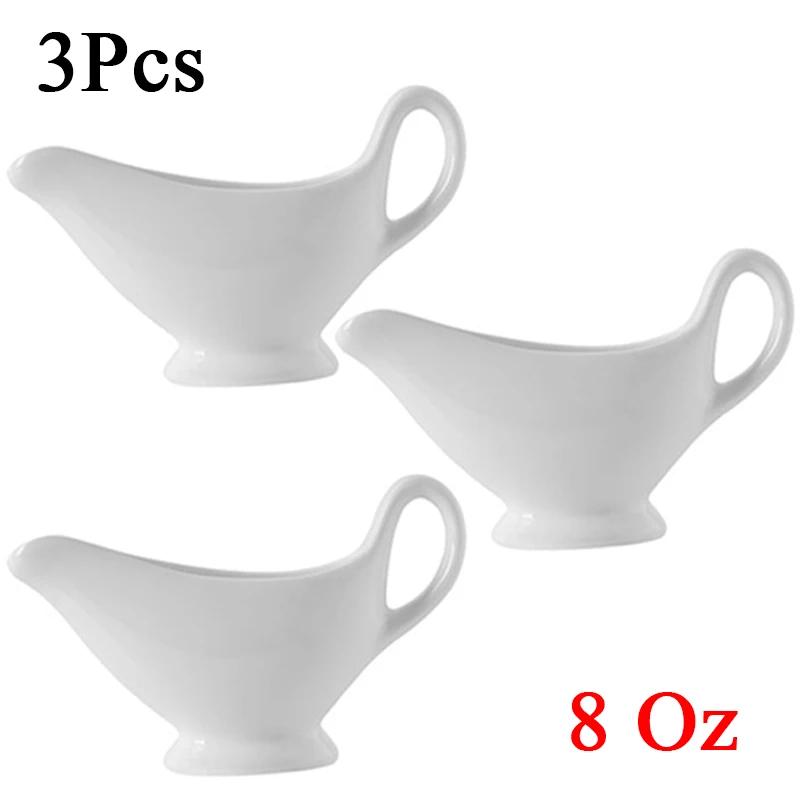 1 Pcs 3 5 8 Oz Silver Gravy Boats Beefsteak Gravy Sauce Boat Container Plate Tableware-in Gravy Boats for Home
