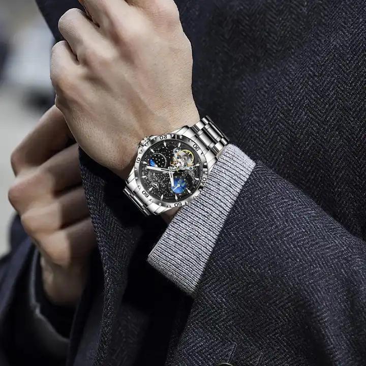 Ailang 8063 Automatic Mechanical Watch 2023 Hot Sale Men Luxury Galaxy Multifunctional Rubber Band Good Material