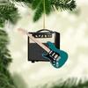 Christmas Guitar Decorations 2D Acrylic Christmas Tree Ornaments Decor Electric Guitar Music Ornaments For Music Lovers