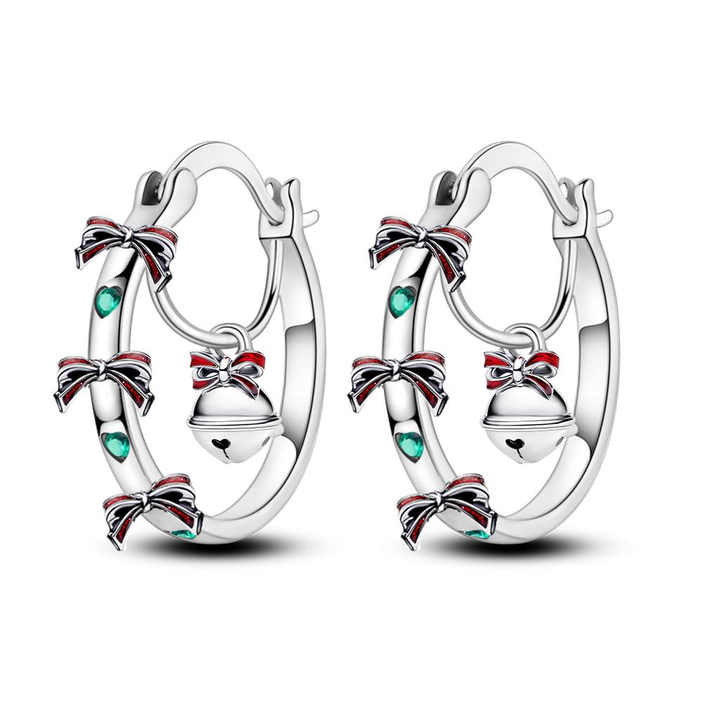 925 Silver Charms Colorful Bow Set Earrings Ring Beads Pendant for Women Bracelets Necklaces DIY Jewelry Gift