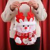 Christmas Gift Tote Bags Set of 3 Festive Cartoon Characters Santa, Snowman, Reindeer with Flip Hat Closure for Holiday Candy, Gifts