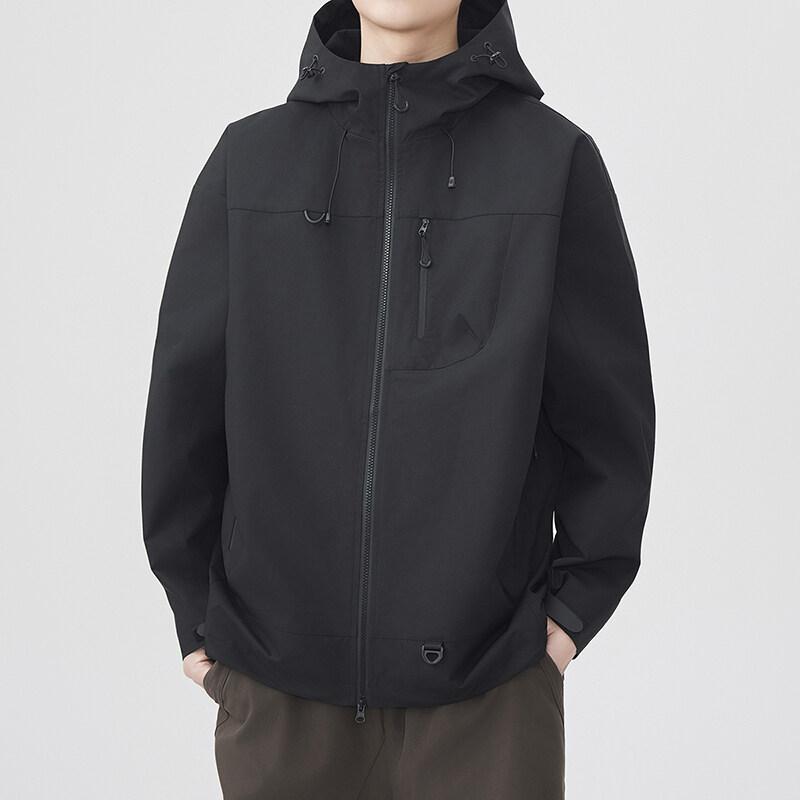 Spring Autumn Men's Youthful Vitality Hooded Jackets Loose Outdoor Windproof Waterproof Jacket Male Jogging Sports Outwear Coats