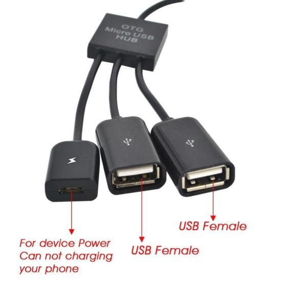 Portable 3 in 1 Micro USB OTG Data Cable Adapter Converter Hub