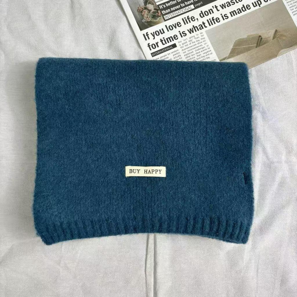 Unisex Cashmere Scarf: Skin-Friendly, Thick, Warm, Versatile, Solid Color, Parent-Child Style for Autumn & Winter.