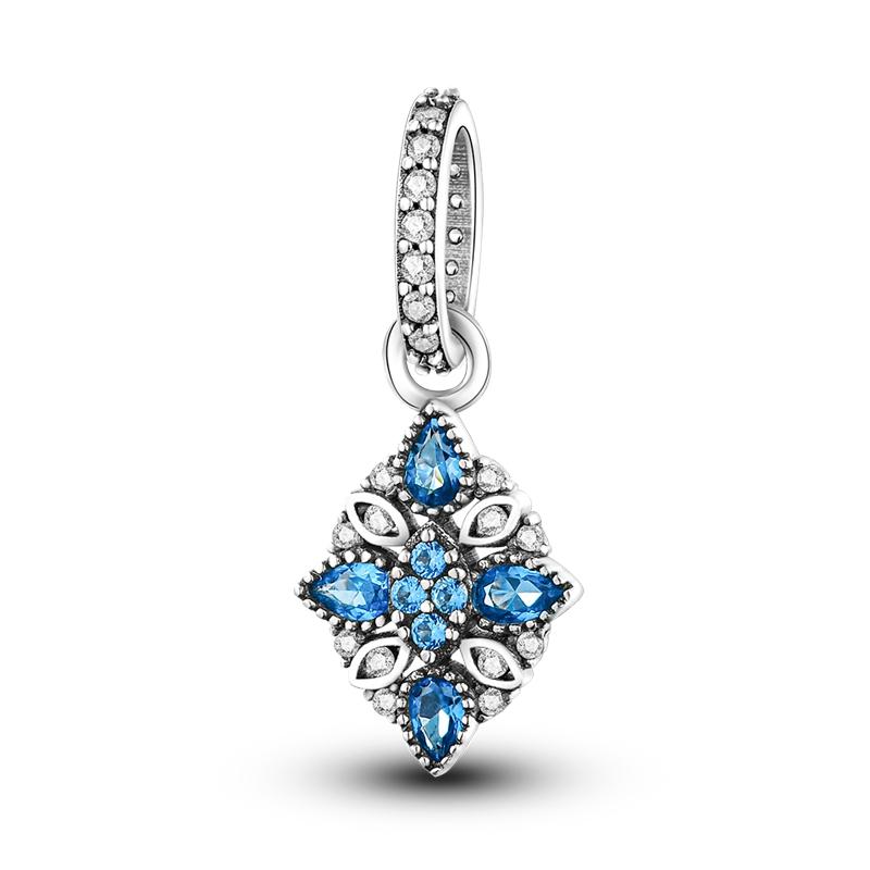 Přívěsky ze stříbra ryzosti S925, třpytivé korálky s pavé CZ, vhodné pro originální náramek, DIY