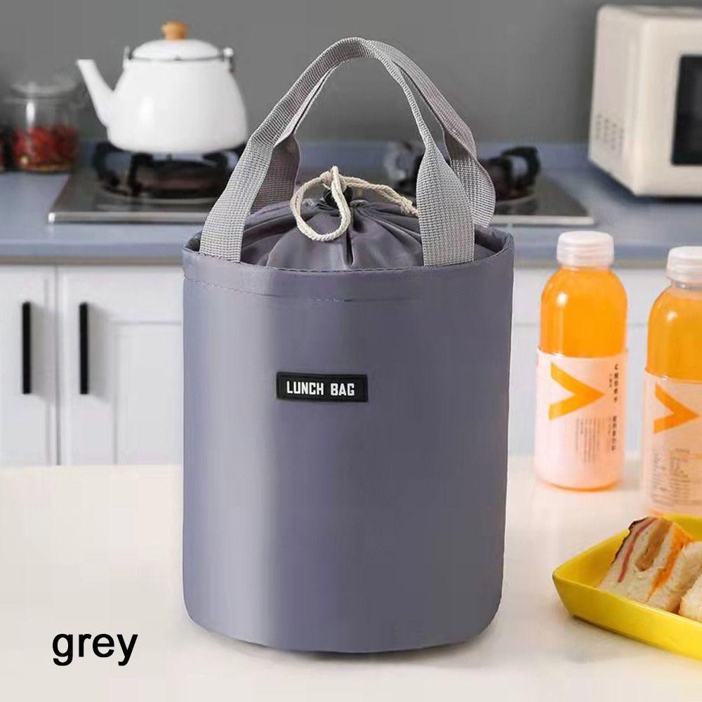 Portable Round Cooler Lunch Bag For Picnic Kids Student Women Travel Collapsible Thermal Insulated Waterproof Storage Bag