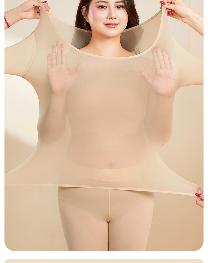 Plus Size 200 Jin Warm Top and Long Johns Set with Hyaluronic Acid for Women
