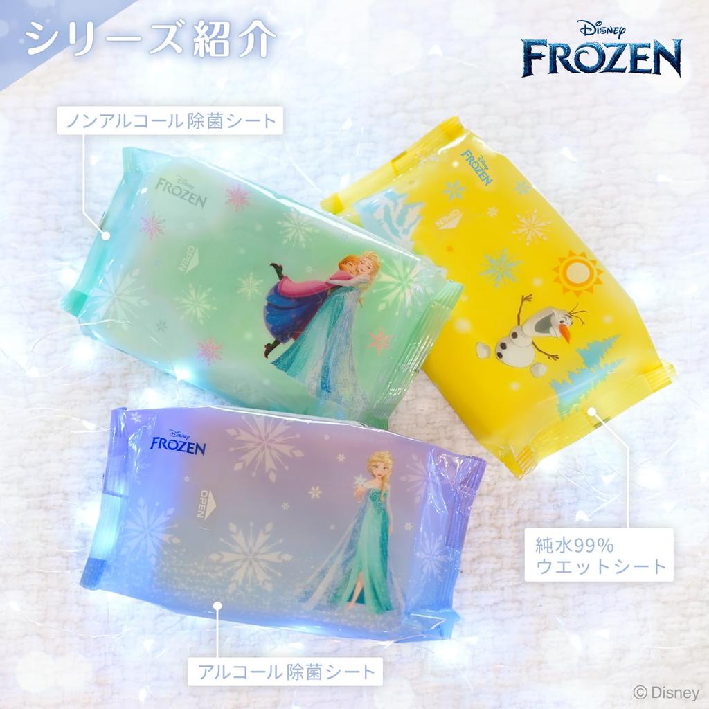 LEC Disney Alcohol Disinfectant Wet 55 Sheets X 12 Packs Antibacterial Made In Japan Wipes, (Frozen) / 24-Hour /