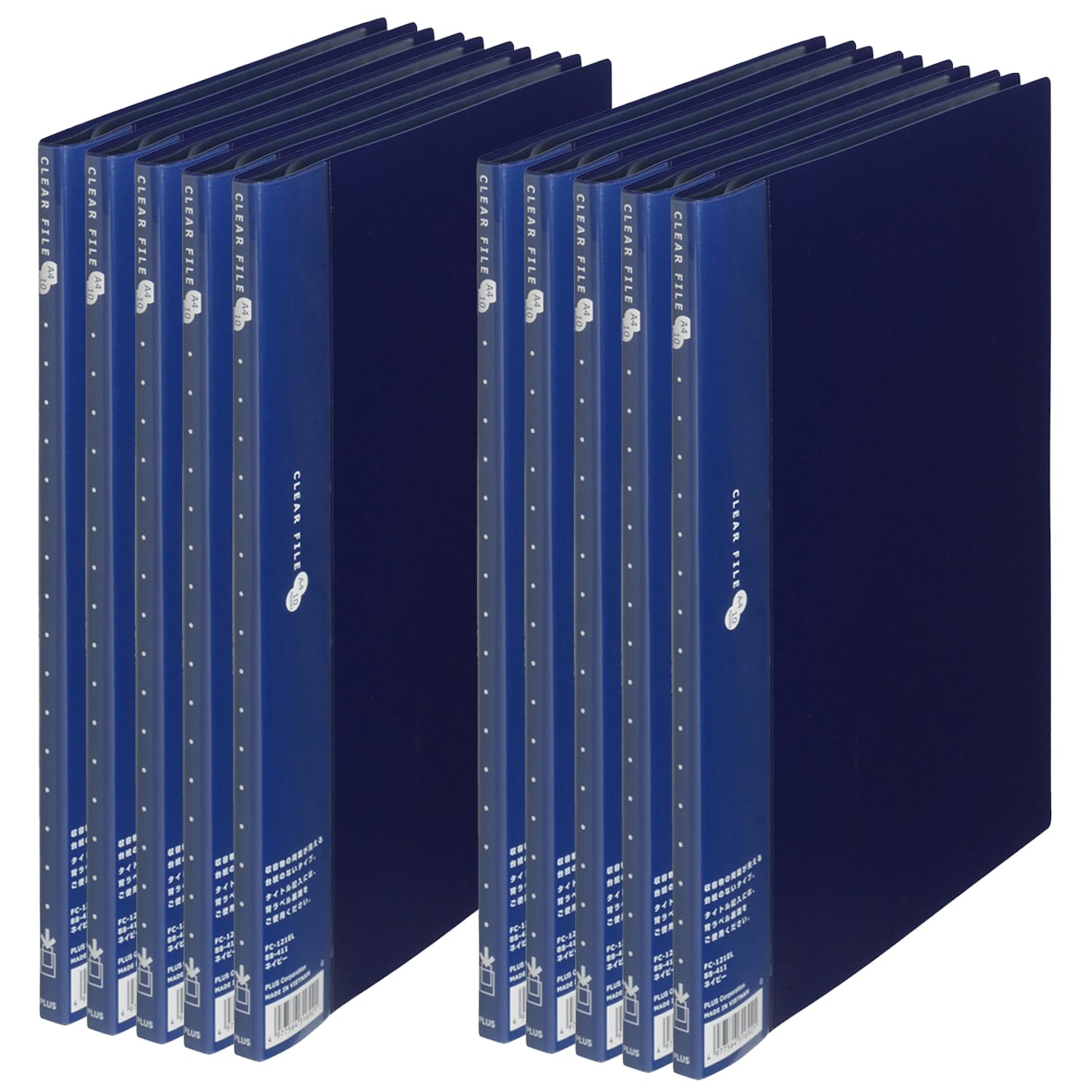 

Папка Plus Clear Super Economy 10 карманов A4 вертикальная темно-синяя 10 книг FC-121EL 88-411×10 тёмно-синий
