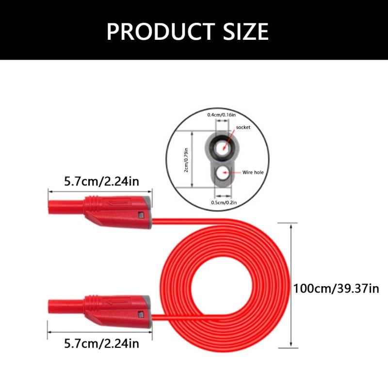 Strong 4mm Banana Test Leads Insulation Strong PVC Banana Plugs  Test Cables Safety Enhances Designs for Multimeter