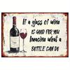 Vintage Imagine What a Bottle Can Do Metal Tin Sign Rustic Iron Wall Art with Wine Quote Es IndoorOutdoor Decor for Home