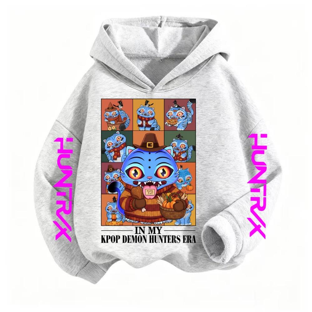 2025 Autumn/Winter Children's Sportswear Girls' Casual Top Sportswear Printed Kpop Devil Hunter Hoodie
