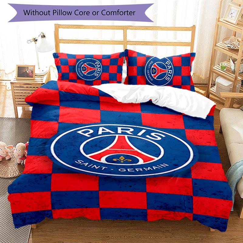 Set di biancheria da letto con motivo logo FC Bayern Monaco da 3 pezzi, set copripiumino include copripiumino e federe, decorazione perfetta per la camera da letto in ogni stagione e regalo