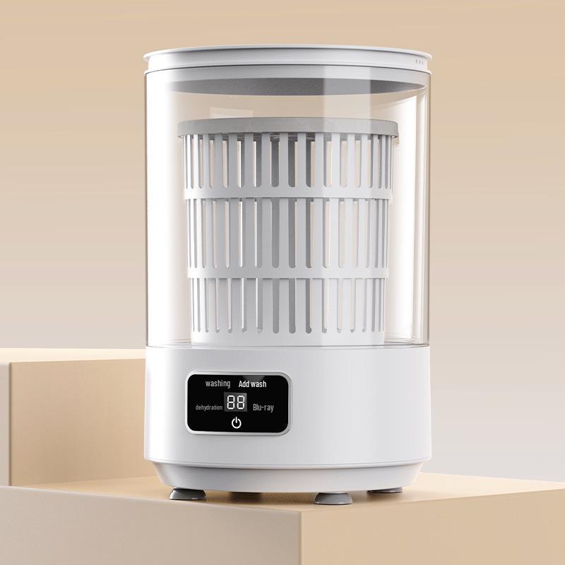 4L Portable Mini Washing Machine: Foldable, Rechargeable, Compact Washer for Underwear, Baby Clothes, Socks, and Dorm Laundry.