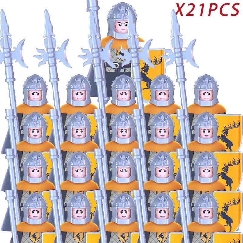 MOC Thrones Golden Armor Warrior Guard Jaime Lannister Barristan Selmy Meryn Trant Building Blocks Mini Action Figure Toys