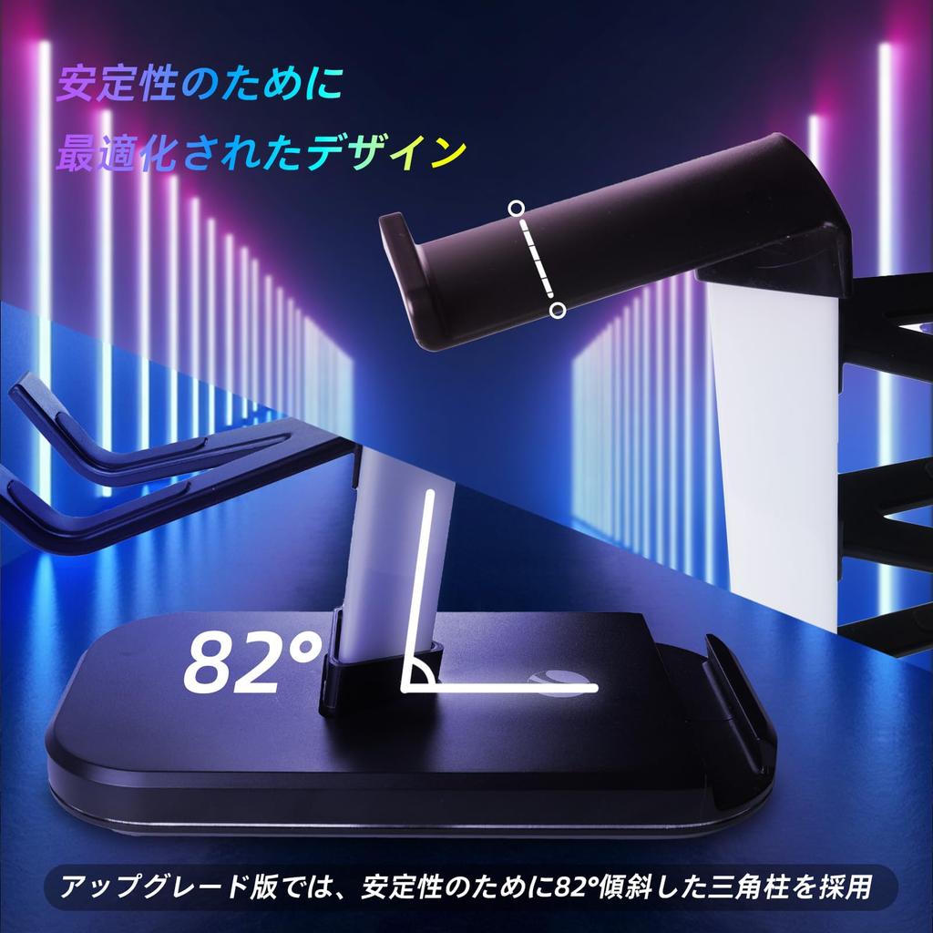 VCOM Gaming Controller Headphone Stand with RGB 10 Holds Headsets and 4 Includes USB and Charging Desktop Multifunctional Storage Stable Easy Black