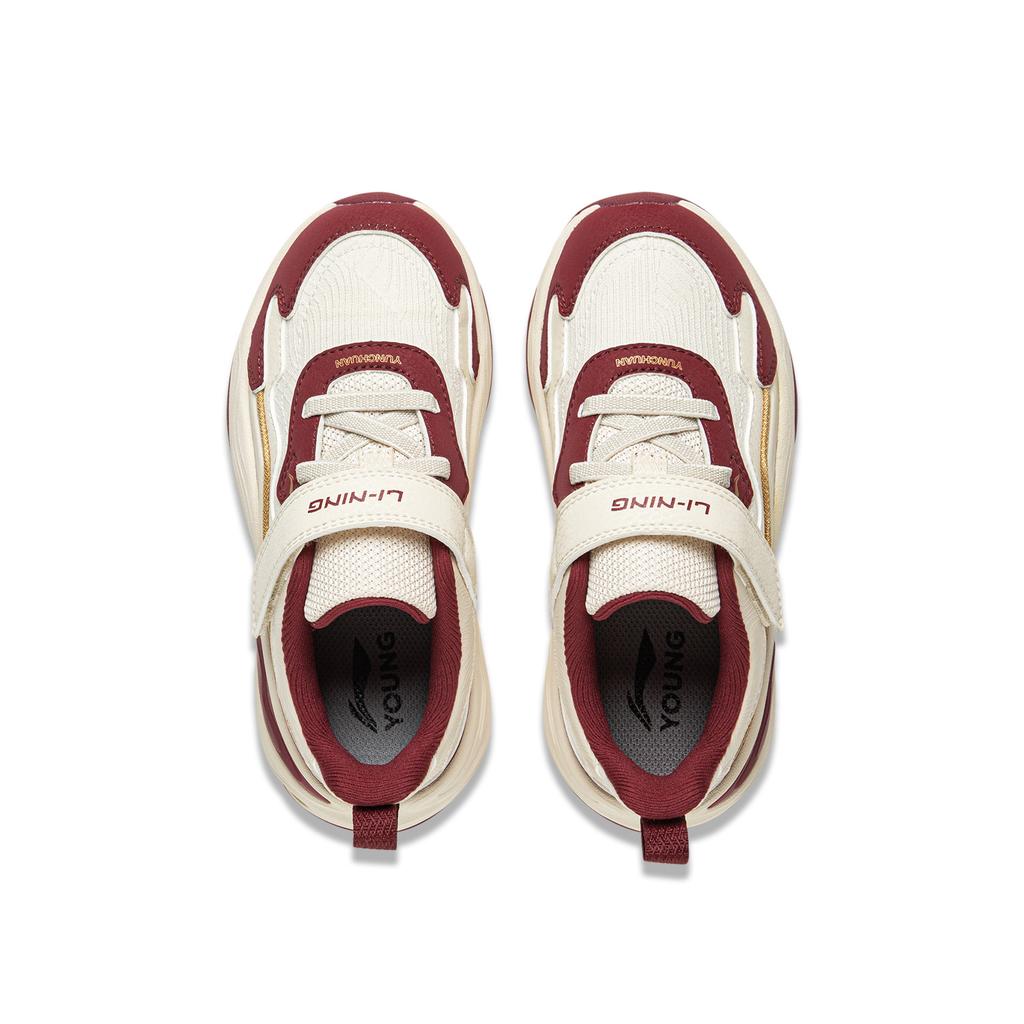 Li Ning Kids Sports Lifestyle Series Comfortable Soft Versatile Trendy Simple Low-Top Casual Shoes Kids Casual Shoes Light-Red YKNV006-3