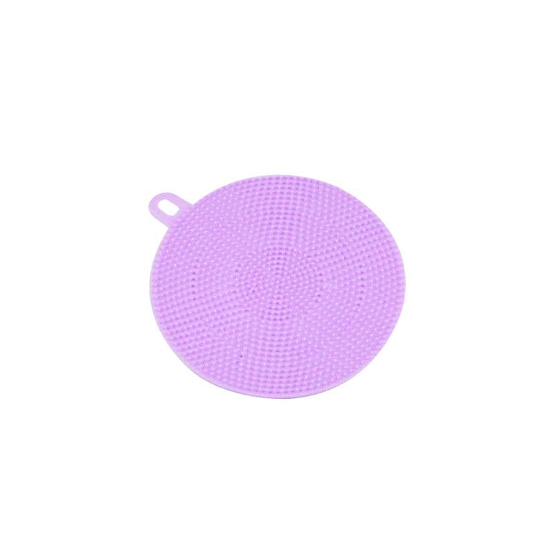 

Многофункциональная силиконовая щетка для мытья посуды - губка для уборки кухни и дома, а также щетка для мытья кастрюль. 10.5 cm фиолетовый