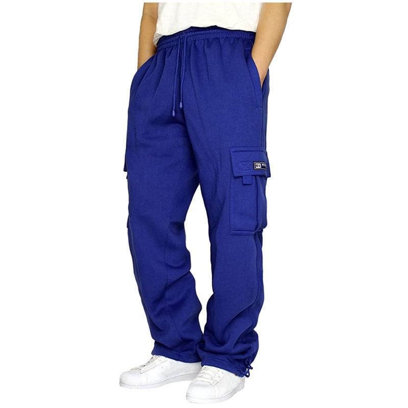 Sports Casual Pants Tying Feet Multi-pocket Tether for Men's New Loose Work Trousers