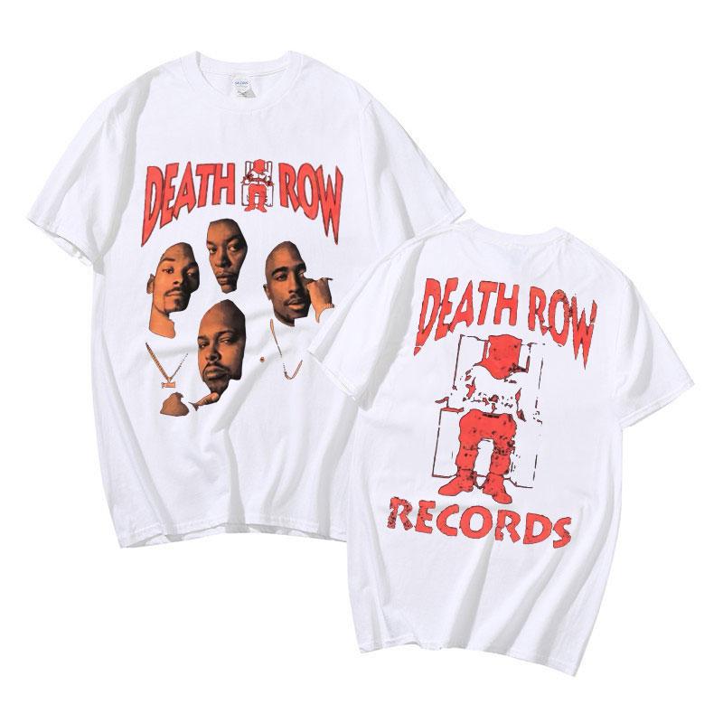 Pánske dámske grafické tričko s obojstrannou potlačou Death Row Records, hip-hopový štýl, pánske retro tričká, pánska móda, streetwear