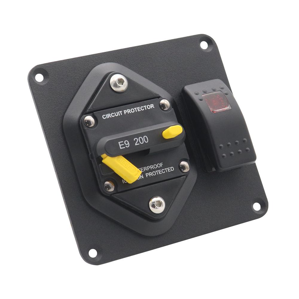 2-in-1 200A Circuit Breaker Panel + Red LED Rocker Switch ON-OFF Surface Mount