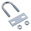 4PCS Steel, Galvanized Surface Round Bend U Clamp Silver with Nut Plate Washer Round U-Bolts
