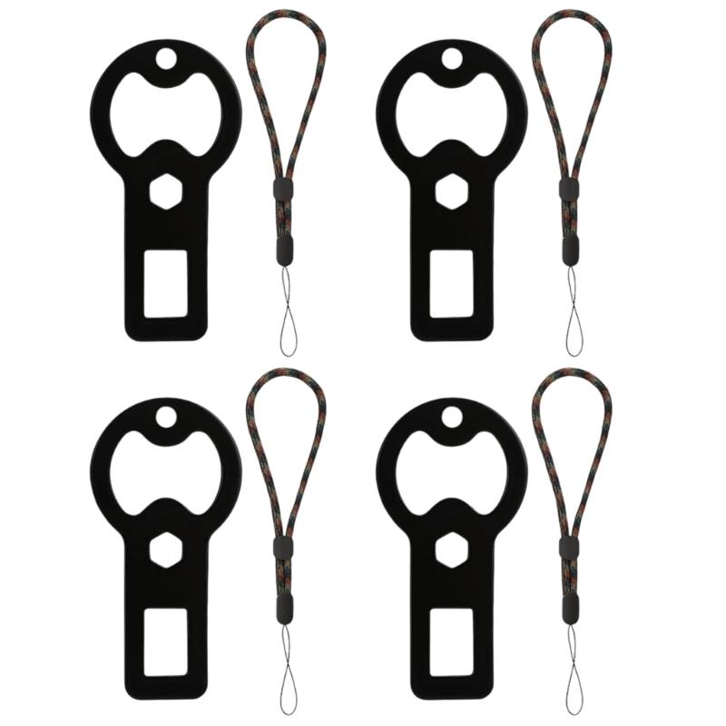 

4Pcs Practical Metal Bottle Opener Keyrings Set Retractable Design For Dog Walkers And Home Entertainment Use