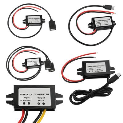 Waterproof 12V To 5V Converter DC-DC Step Down Module Power Adapter USB-A Female/Type C/dual USB/open Wire Connector