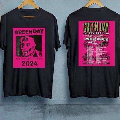 Green Day The Saviors 2024 Tour Tričko Dárek pro fanoušky High-endový luxus je pro muže i ženy Top Y2k