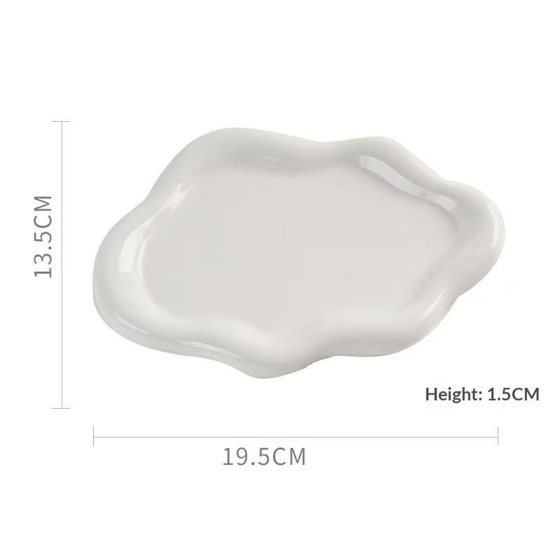 

Simple Jewelry Storage Tray Creative Cloud Shapes Electroplated Jewelry Earrings Ring Display Desktop Dish For Women белый