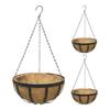 Round Wire Plant Holder Metal Hanging Basket Coconut Liner Lining Plants Flower Garden Pot for Home Balcony Decoration