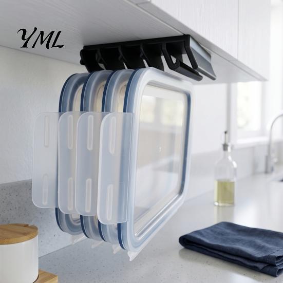 Wall Mounted Lid Holder for Cabinet 5-Slot Organizer, Space Saving Vertical Hanging Storage Rack, 3D Universal Rack Round And Square Lids Print Resin