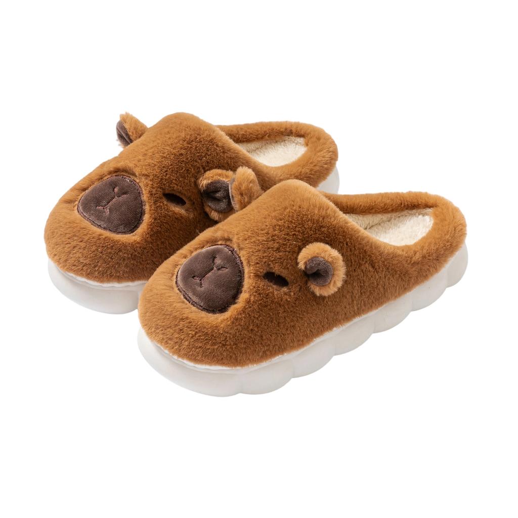 Cartoon plush cotton slippers autumn and winter leisure home indoor plush thick bottom warm cotton mop