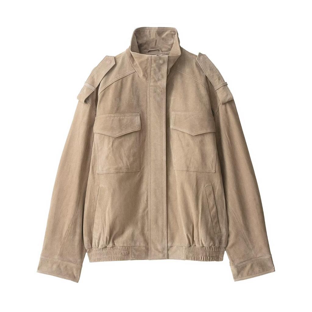 Women'S Fashion Temperament Suede Textured Leather Jacket