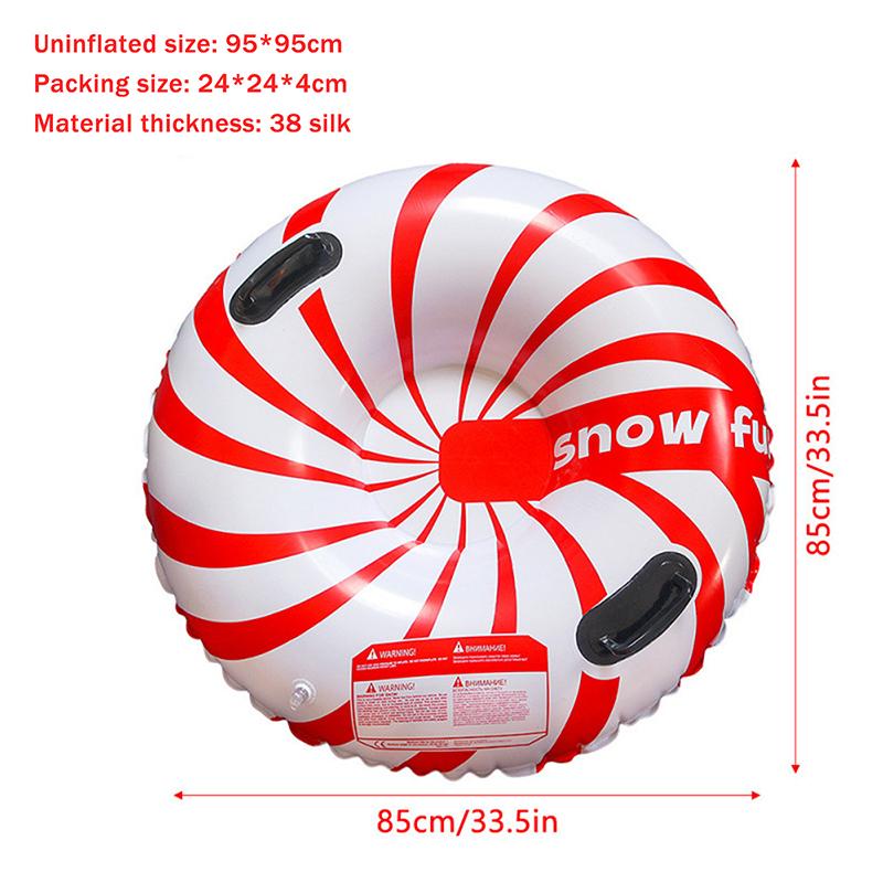 Ski Ring Inflatable Pvc Sledding Tube Thicken Snow Tubing Winter Snow Tube With Handle Snow Racer Durable Snow Sled Board 1Pc