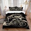 3pcs Motorcycle Cat Print Duvet Cover Set, 1 Duvet Cover + 2 Pillowcases (No Insert), High-Definition Print, Home & Dorm Yy251123038