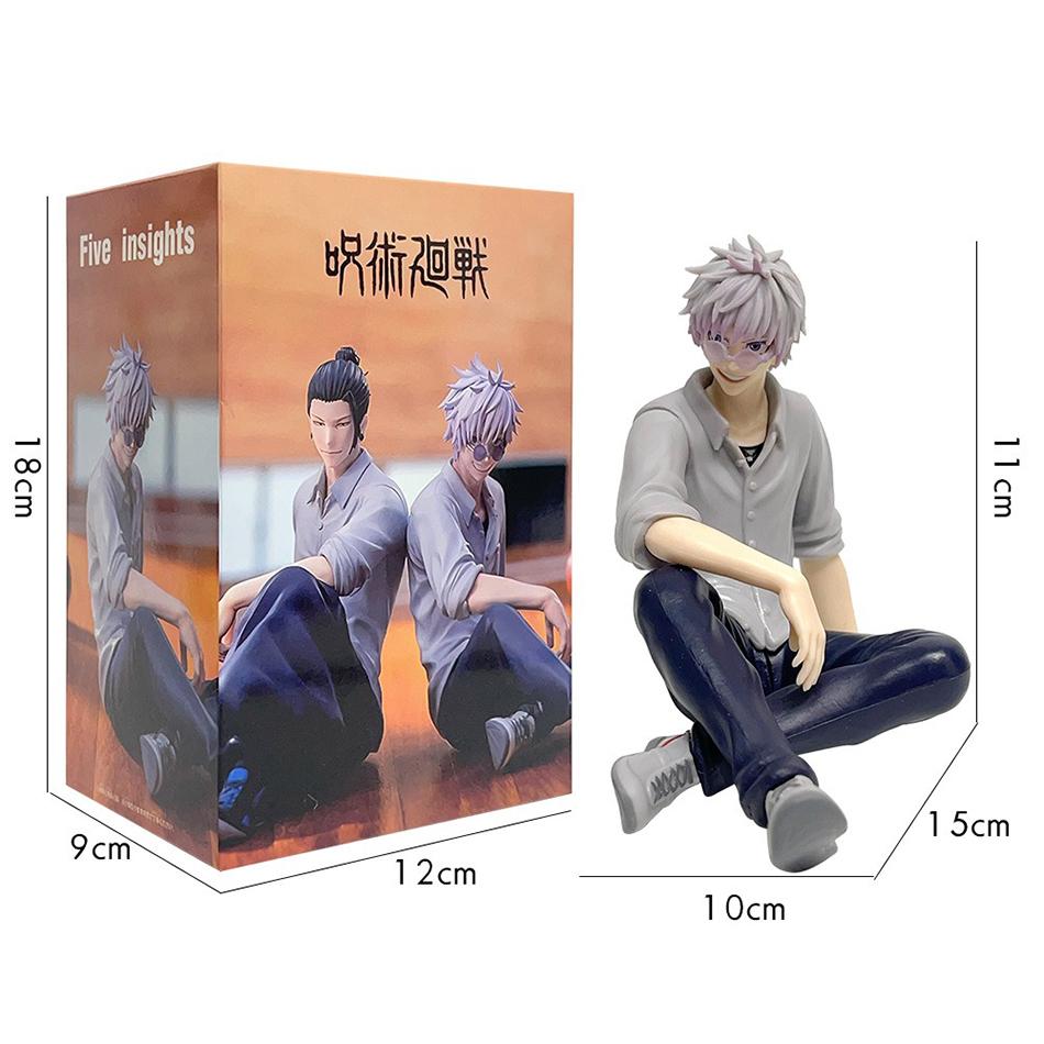 Satoru Gojo Statue Jujutsu Kaisen Figure Geto Suguru Sitting Posture Action Figures Prison Realm Anime Model Pvc Ornament Toys