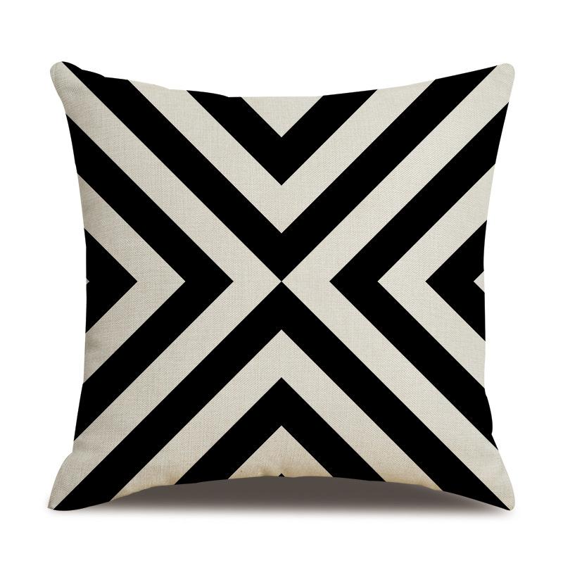 Leinen Kissenbezug Schwarz Geometrischer Pfeil Wellenförmiger Punkt Kissenbezug Zuhause Weiche Einrichtung Kissenbezug