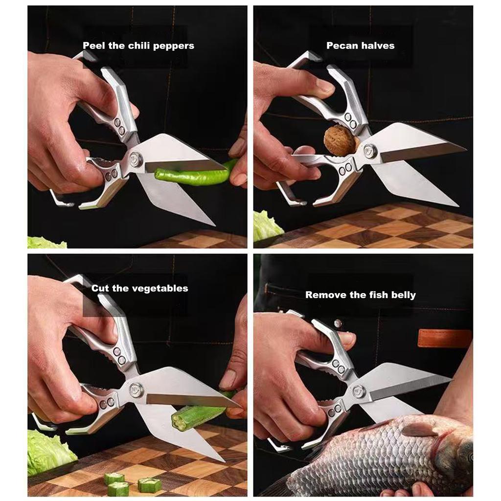 Kitchen Shears Stainless Steel Kitchen Scissors Heavy Duty Scissors for Chicken/Poultry/Fish/Meat/Vegetables/Herbs/BBQ