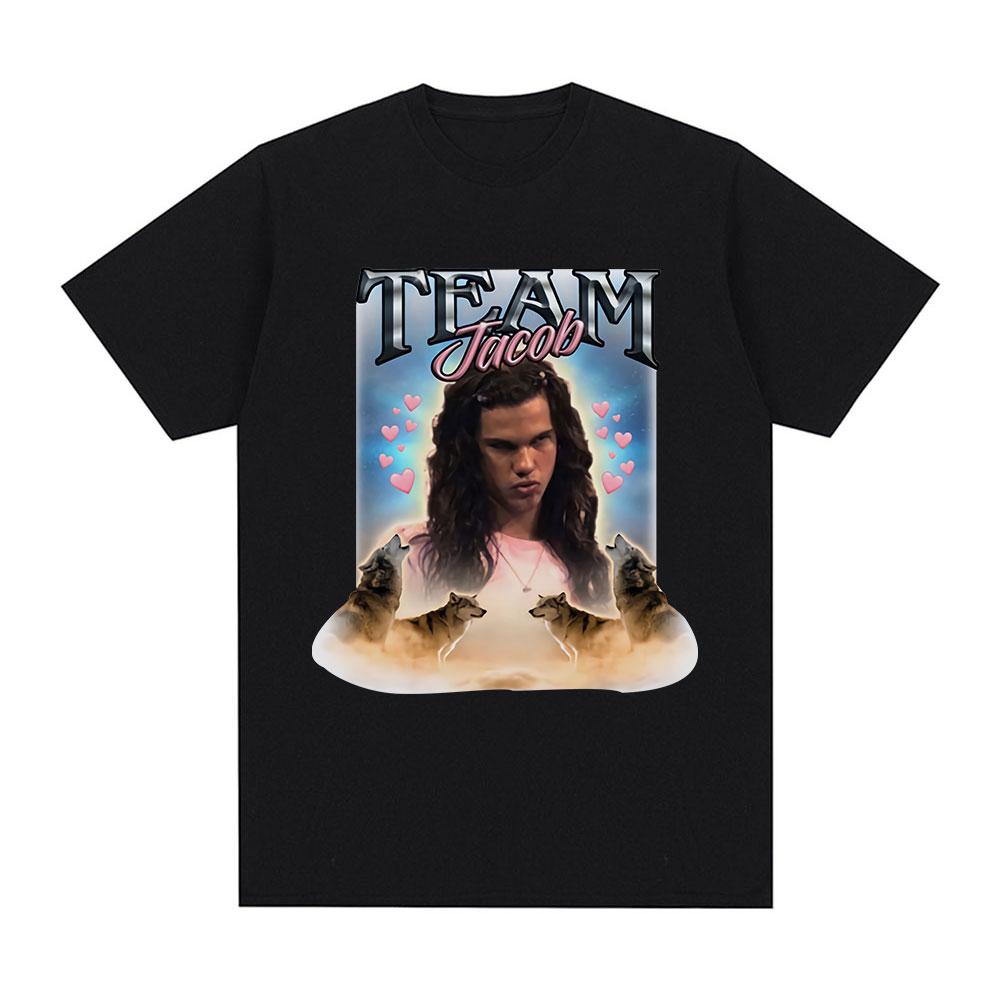 Team Jacob Team Edward Graphic T-shirt Funny Meme Short Sleeve T-shirts Men Women Fashion Cotton Oversized T Shirts Streetwear