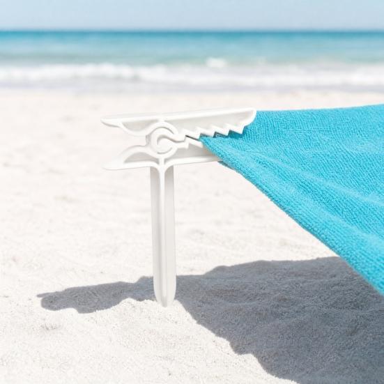 4 Stück Strandtuch-Befestigungsclip-Hering, Winddichte Outdoor-Picknickdecke Sandspikes, Tragbarer Deckenhalter Picknickmatte Klemmen