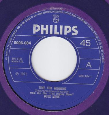 7 inch Single BLUE MINK - Time For Winning 6006084 Philips 1971 VK Pop Gebruikt