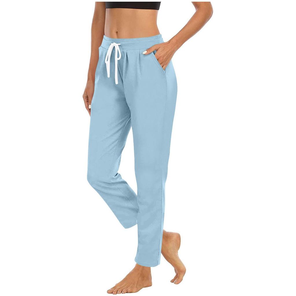 Yoga Pants Women High Waist Straight Leg Joggers Lightweight Hiking Casual Athletic Workout Trousers with Pockets